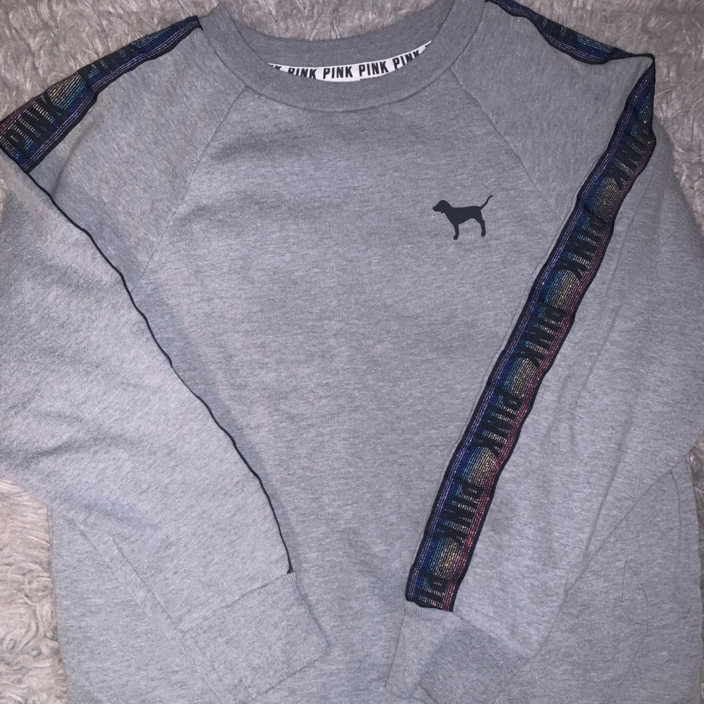 Rainbow Stripe PINK Crewneck Sweater